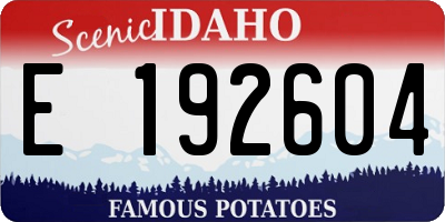 ID license plate E192604