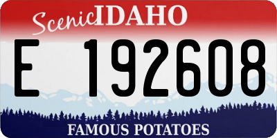 ID license plate E192608