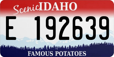 ID license plate E192639
