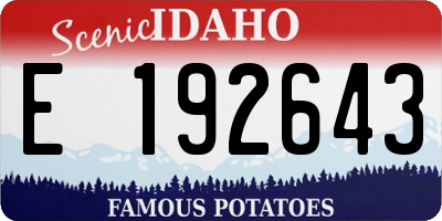 ID license plate E192643