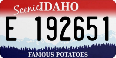 ID license plate E192651