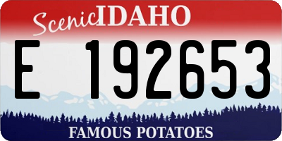 ID license plate E192653