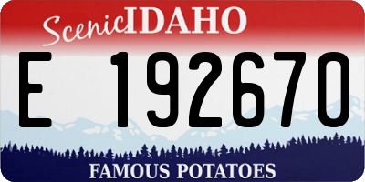 ID license plate E192670