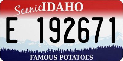ID license plate E192671