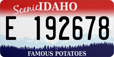 ID license plate E192678