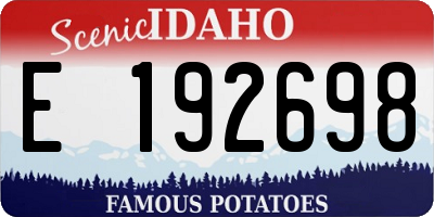 ID license plate E192698