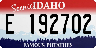 ID license plate E192702