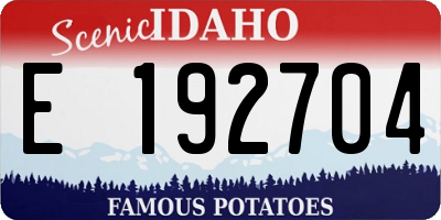 ID license plate E192704