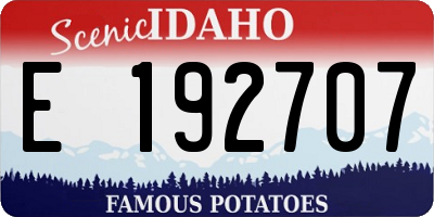ID license plate E192707