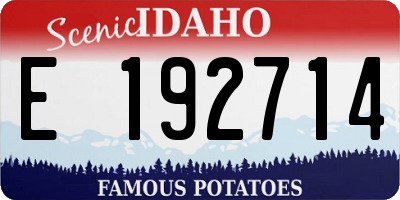 ID license plate E192714