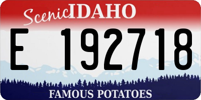 ID license plate E192718