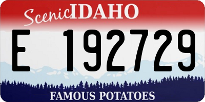 ID license plate E192729