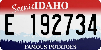 ID license plate E192734