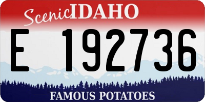 ID license plate E192736