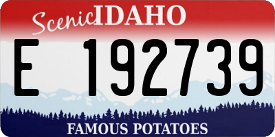 ID license plate E192739