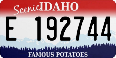 ID license plate E192744