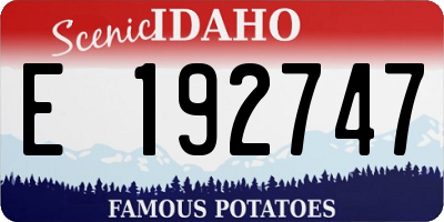 ID license plate E192747