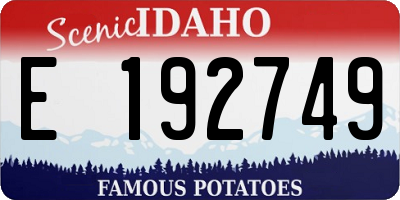 ID license plate E192749