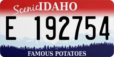 ID license plate E192754
