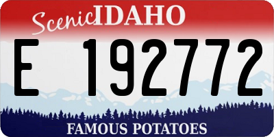 ID license plate E192772