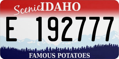 ID license plate E192777