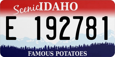 ID license plate E192781