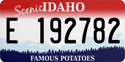 ID license plate E192782