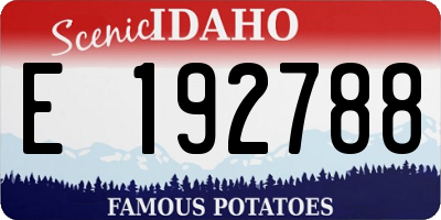 ID license plate E192788