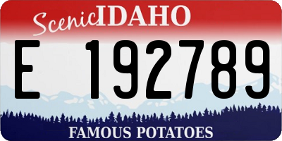 ID license plate E192789