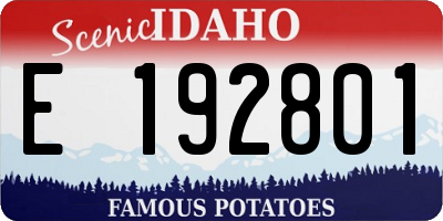 ID license plate E192801