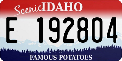 ID license plate E192804