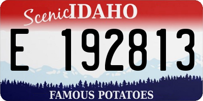 ID license plate E192813