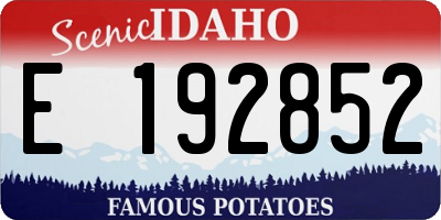 ID license plate E192852