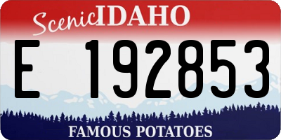 ID license plate E192853