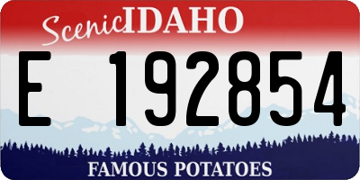 ID license plate E192854