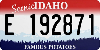 ID license plate E192871