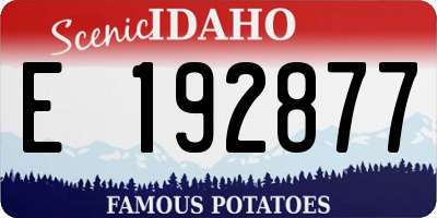 ID license plate E192877