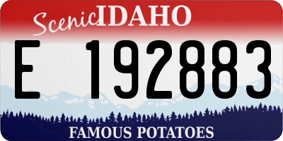 ID license plate E192883