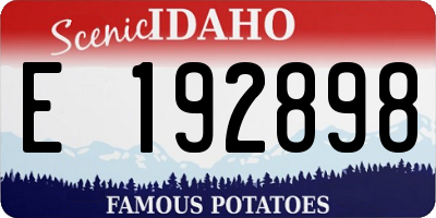 ID license plate E192898