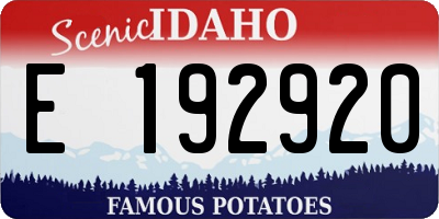 ID license plate E192920