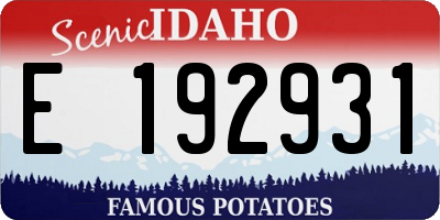 ID license plate E192931