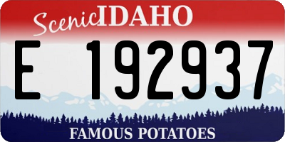 ID license plate E192937
