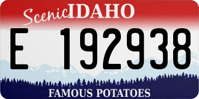 ID license plate E192938