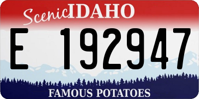 ID license plate E192947