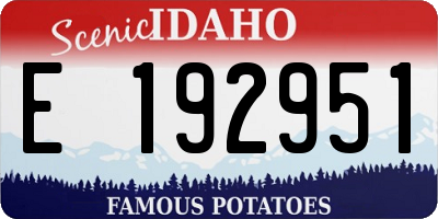 ID license plate E192951