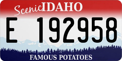 ID license plate E192958