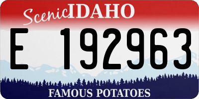 ID license plate E192963