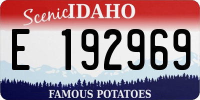 ID license plate E192969