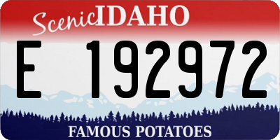 ID license plate E192972