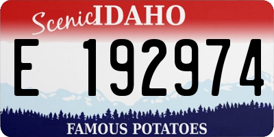 ID license plate E192974